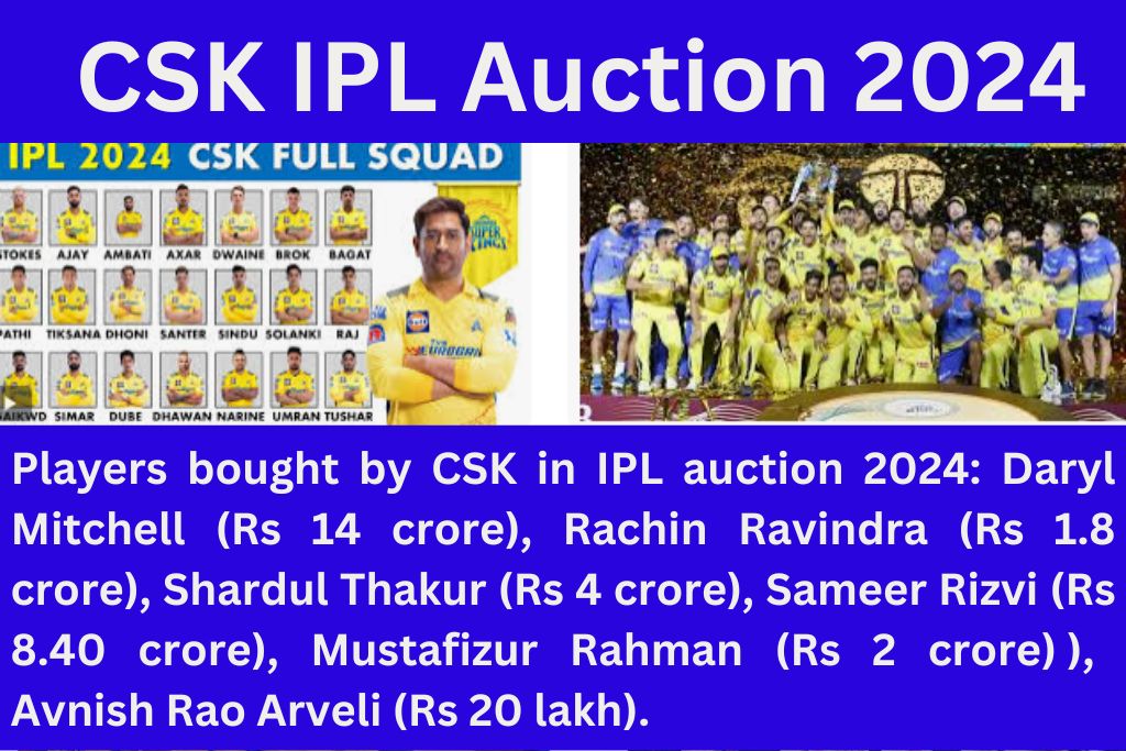 IPL Auction 2024 CSK Team Squad Full Information BIOGRAPHY TODAY